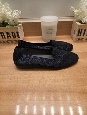 Aerosoles Betunia Slip-On Loafers Dark Blue Iridescent Geometric Women's Sz 10.5